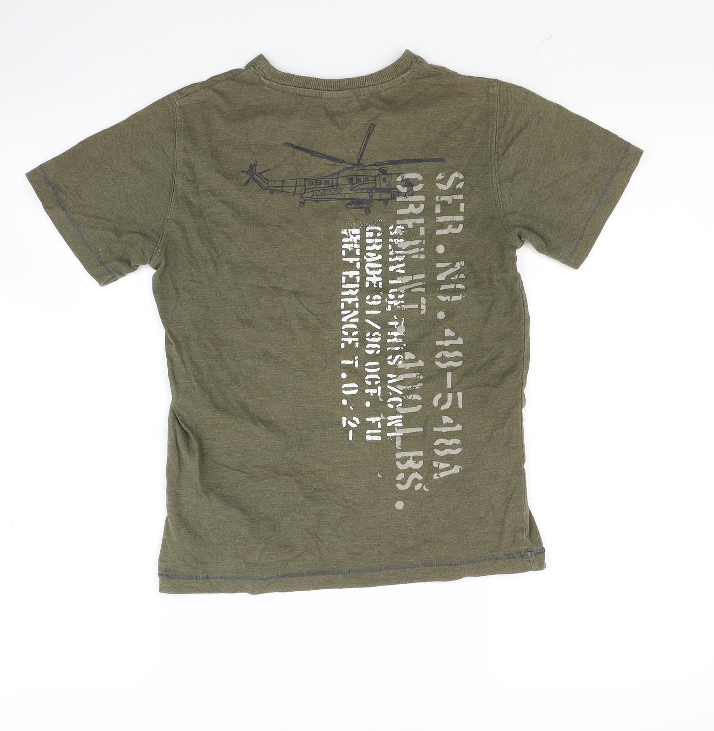 NEXT Boys Green  Jersey Basic T-Shirt Size 8 Years  - Army Style
