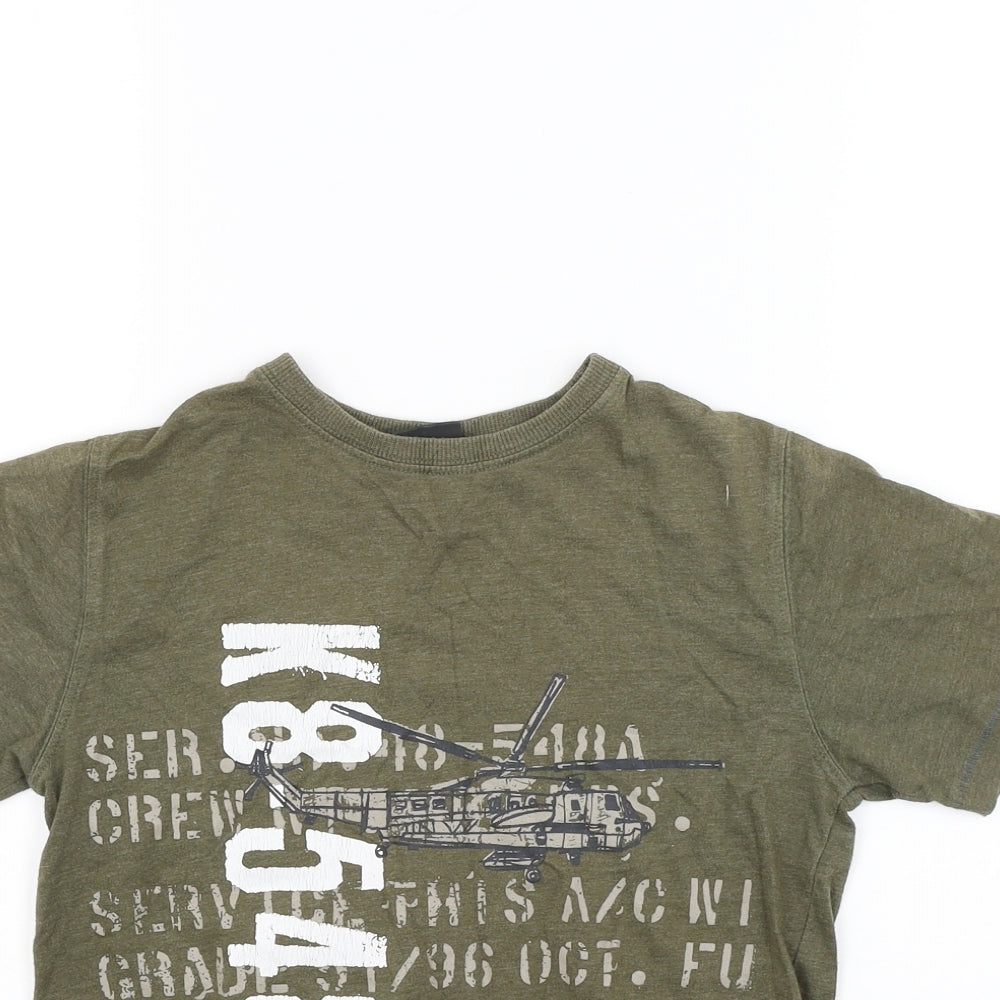 NEXT Boys Green  Jersey Basic T-Shirt Size 8 Years  - Army Style