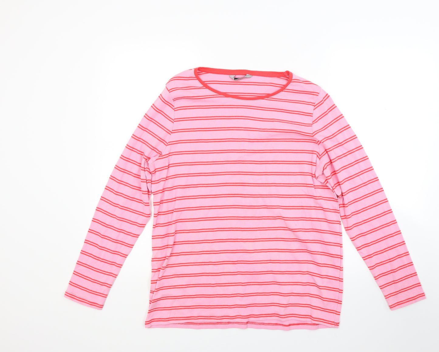 Marks and Spencer Womens Pink Striped Jacquard Pullover Sweatshirt Size 20