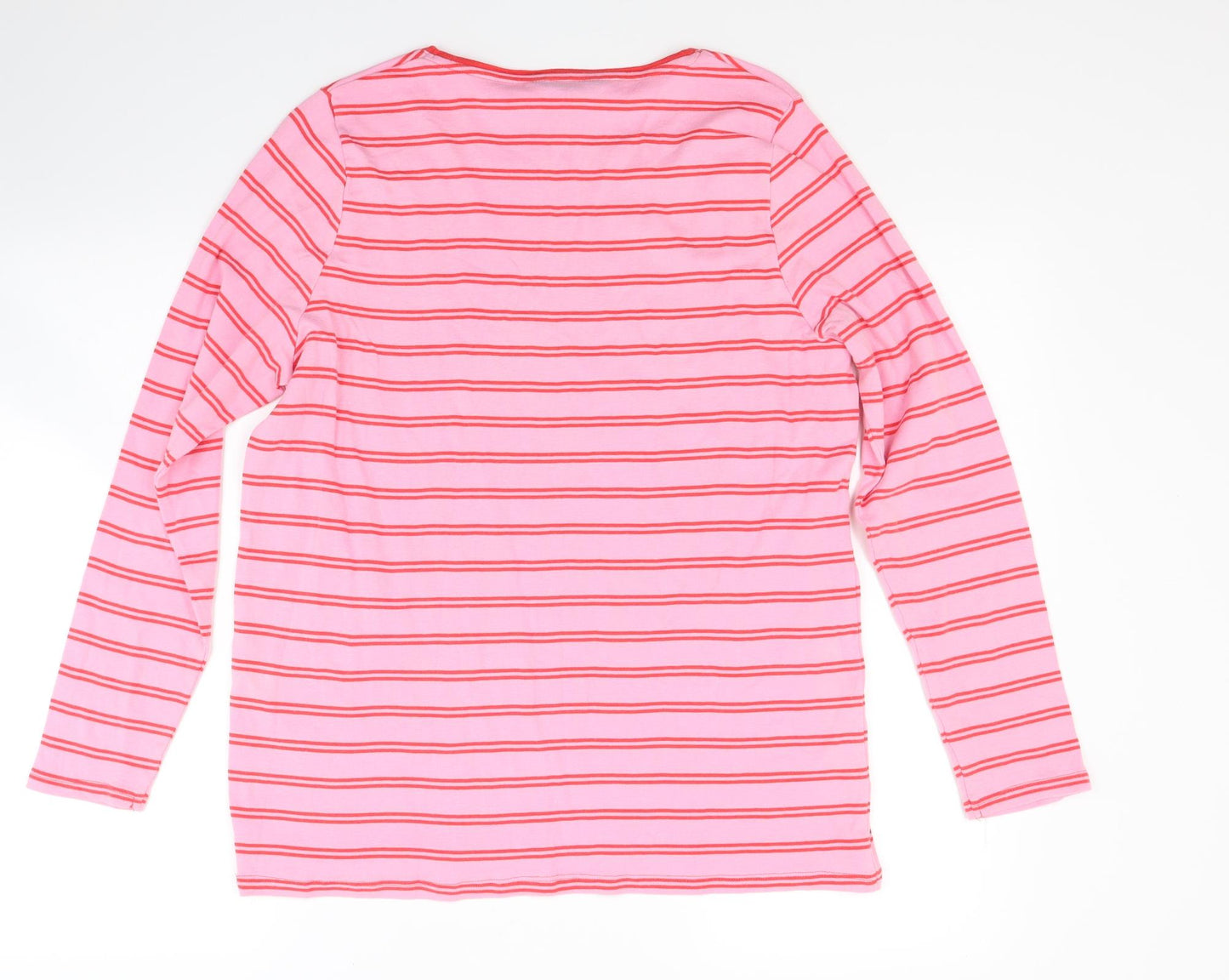 Marks and Spencer Womens Pink Striped Jacquard Pullover Sweatshirt Size 20