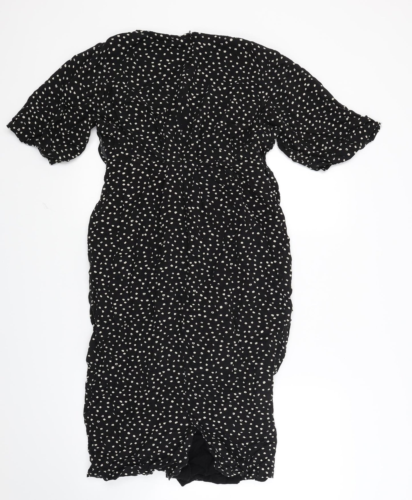 JoJo Maman Bébé Womens Black Polka Dot  Shirt Dress  Size 10
