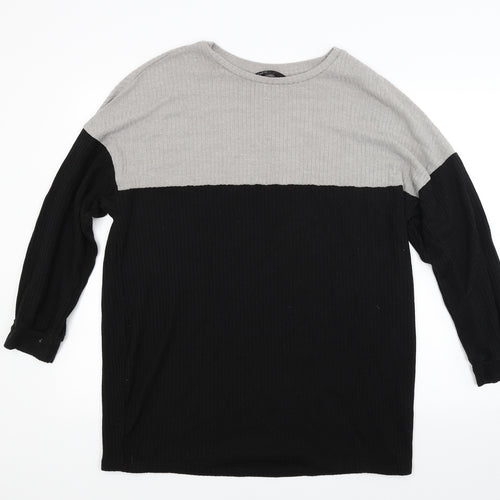 Shien Womens Black  Knit Pullover Jumper Size L