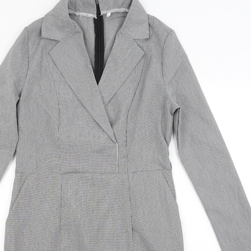 Preworn Womens Grey Houndstooth  A-Line  Size XL