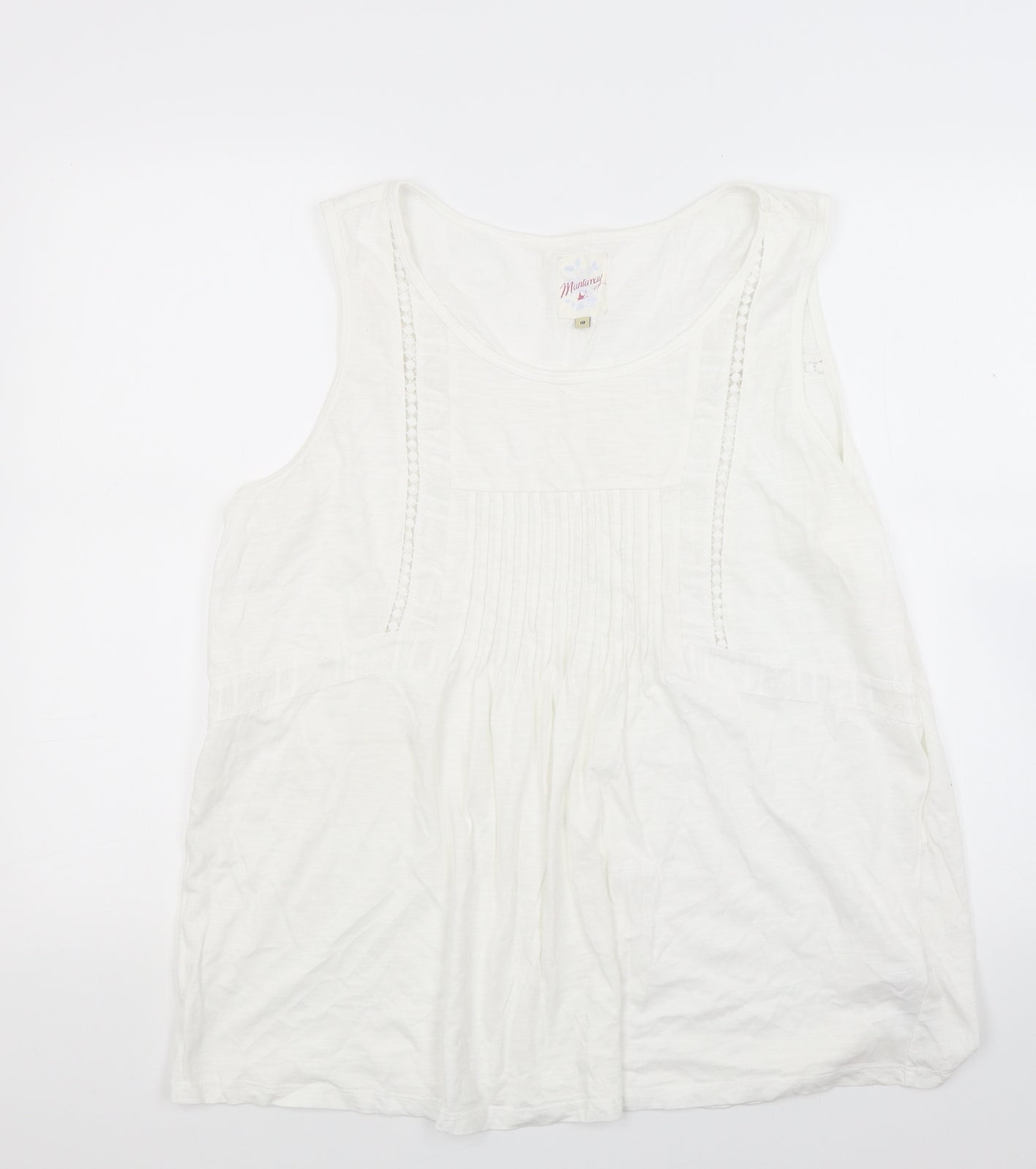 Mantaray Womens White  Jersey Basic Tank Size 18