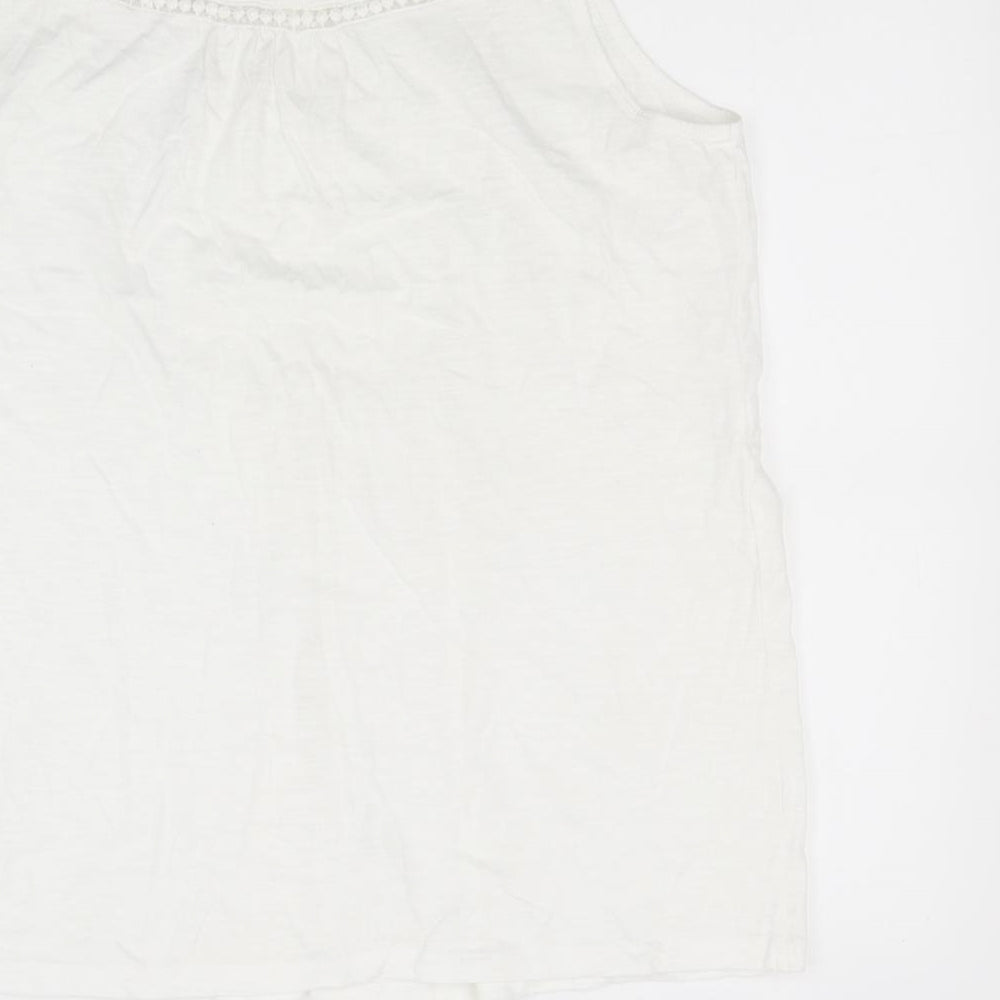 Mantaray Womens White  Jersey Basic Tank Size 18