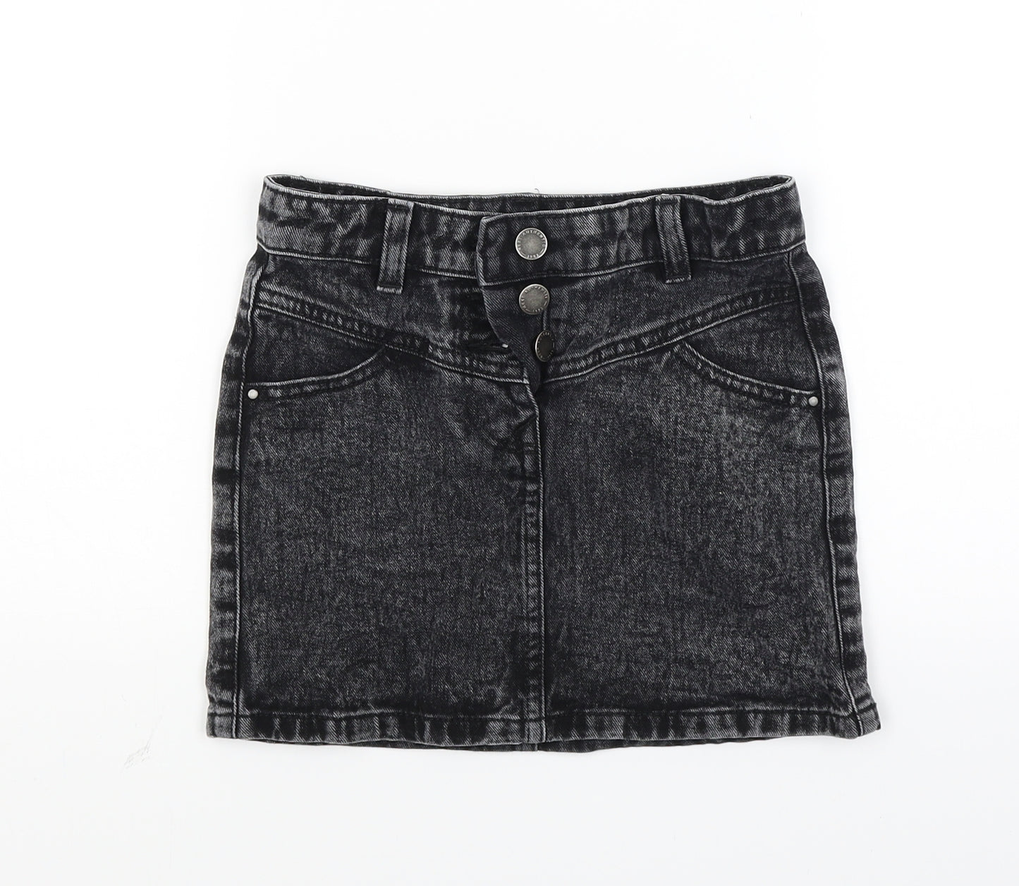 NEXT Girls Black  Denim Mini Skirt Size 7 Years