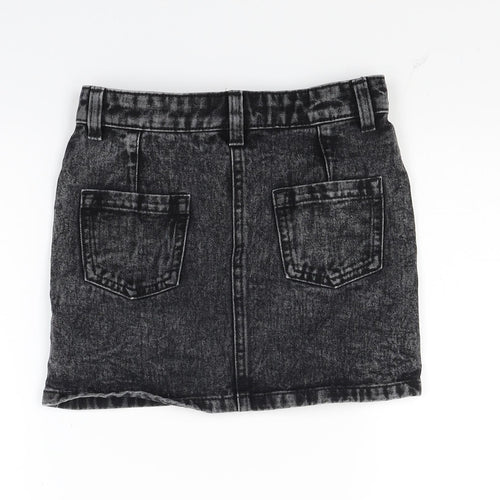 NEXT Girls Black  Denim Mini Skirt Size 7 Years
