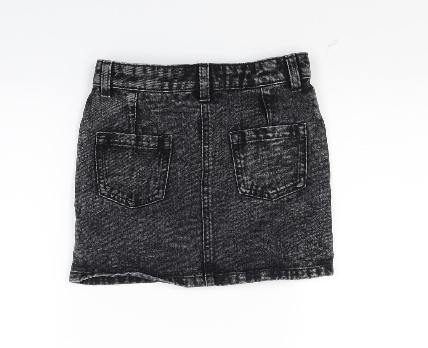 NEXT Girls Black  Denim Mini Skirt Size 7 Years
