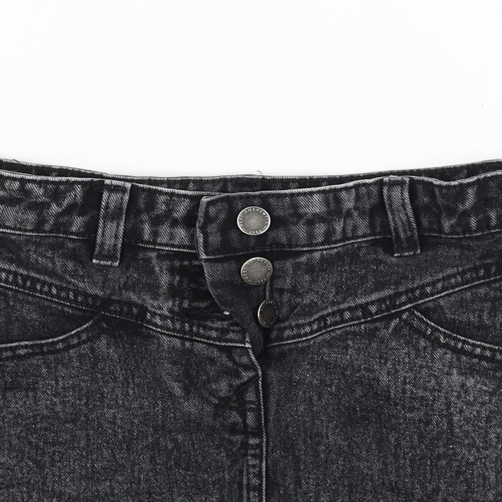 NEXT Girls Black  Denim Mini Skirt Size 7 Years