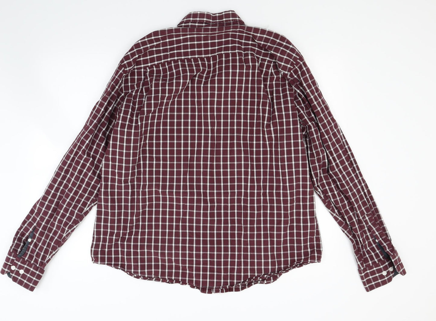 Marks and Spencer Mens Red Check   Button-Up Size XL