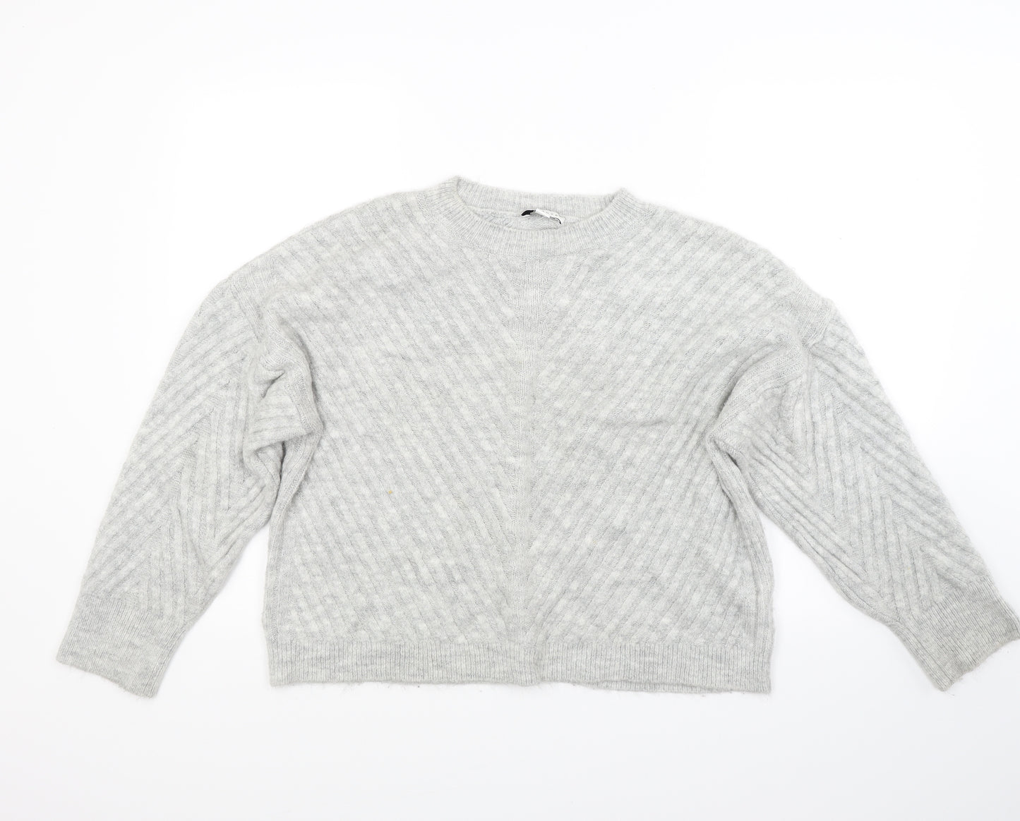 Topshop Womens Grey  Knit Pullover Jumper Size S