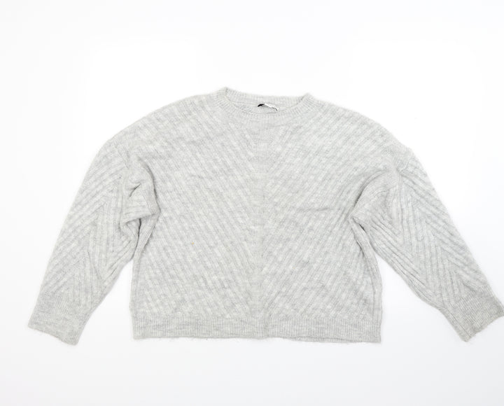 Topshop Womens Grey  Knit Pullover Jumper Size S
