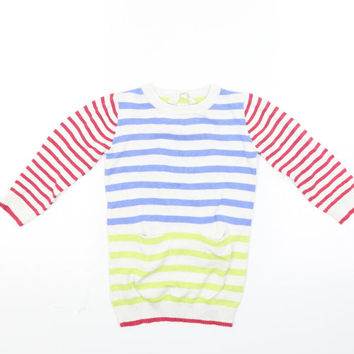 Sweater Shop Girls Multicoloured Striped Knit Pullover Jumper Size 3-4 Years