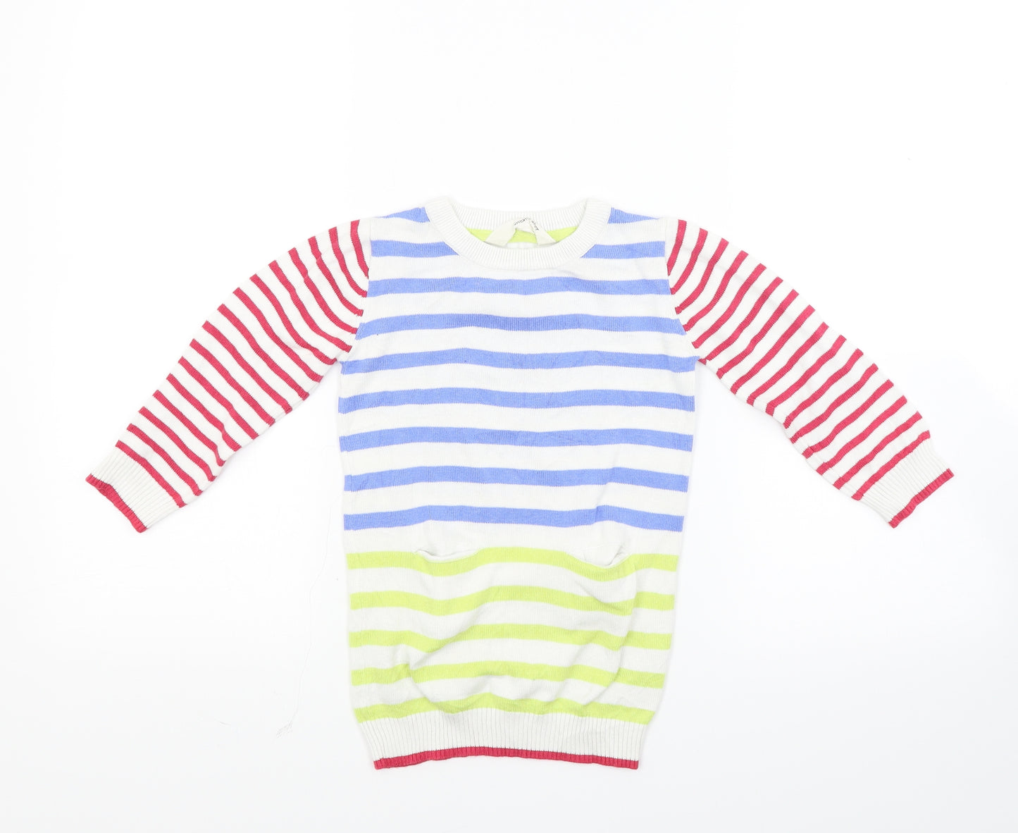 Sweater Shop Girls Multicoloured Striped Knit Pullover Jumper Size 3-4 Years
