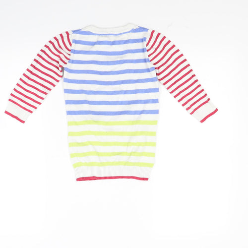 Sweater Shop Girls Multicoloured Striped Knit Pullover Jumper Size 3-4 Years