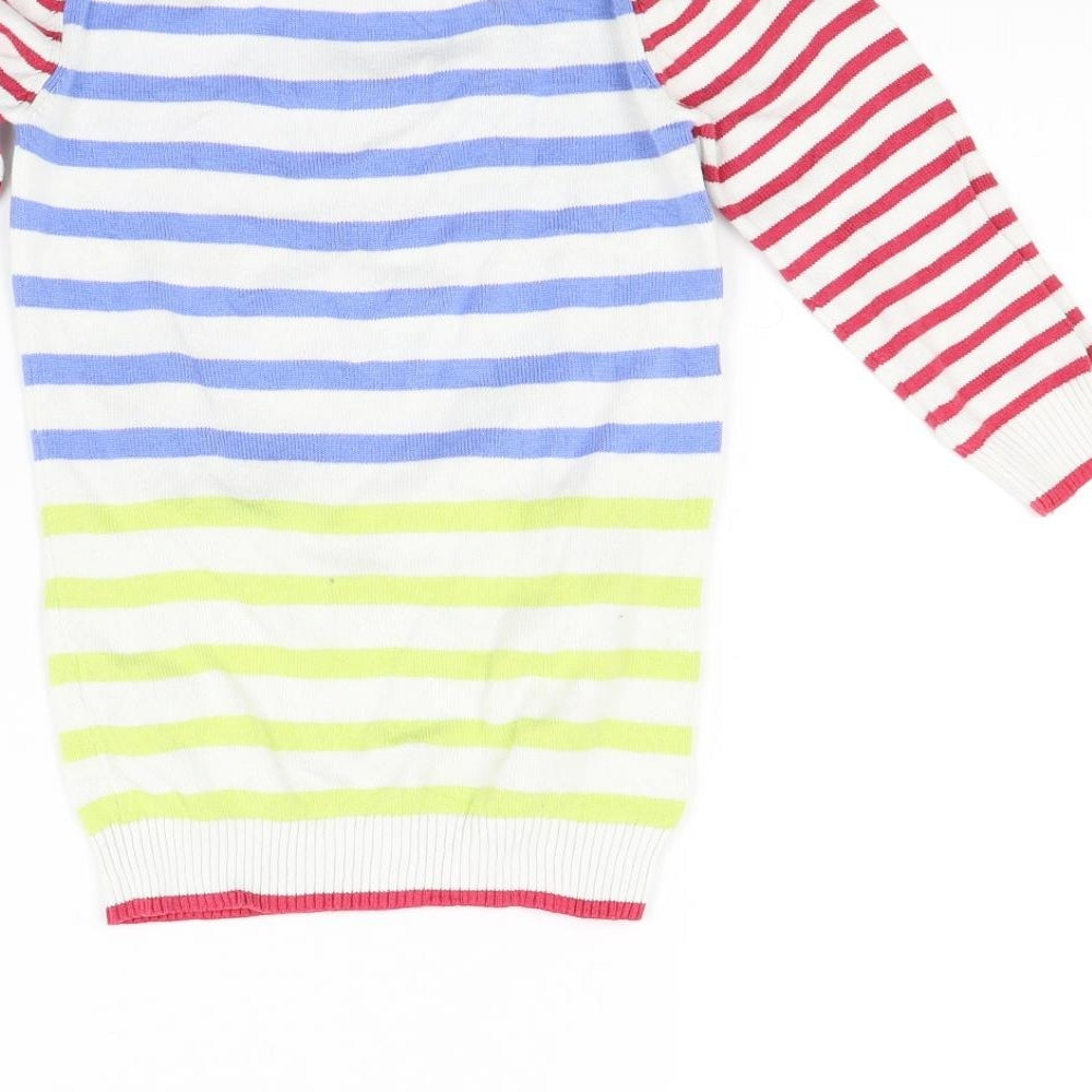 Sweater Shop Girls Multicoloured Striped Knit Pullover Jumper Size 3-4 Years