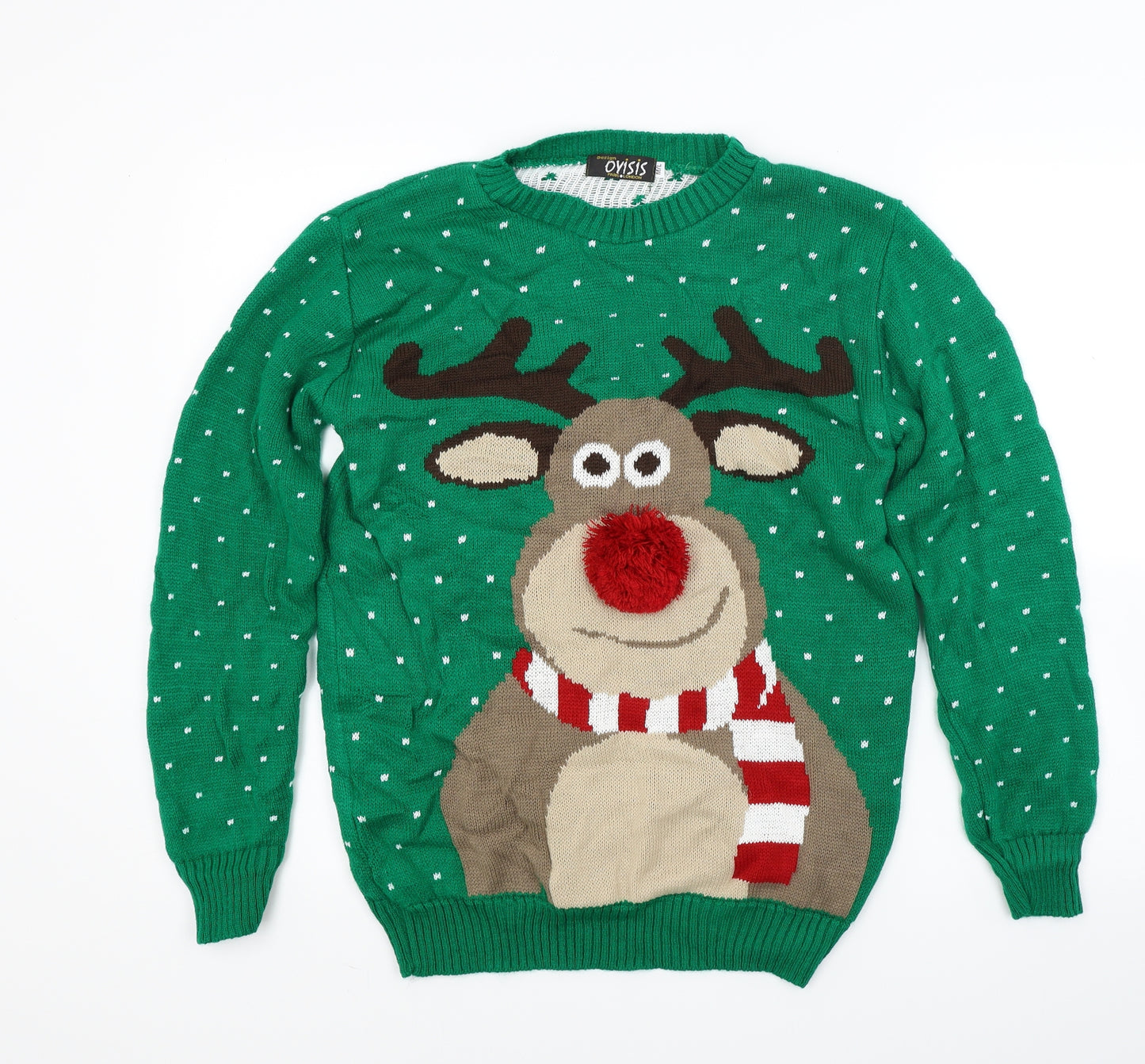 Oysis Mens Green  Knit Pullover Jumper Size M  - Christmas jumper