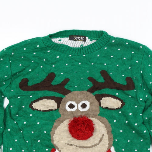 Oysis Mens Green  Knit Pullover Jumper Size M  - Christmas jumper