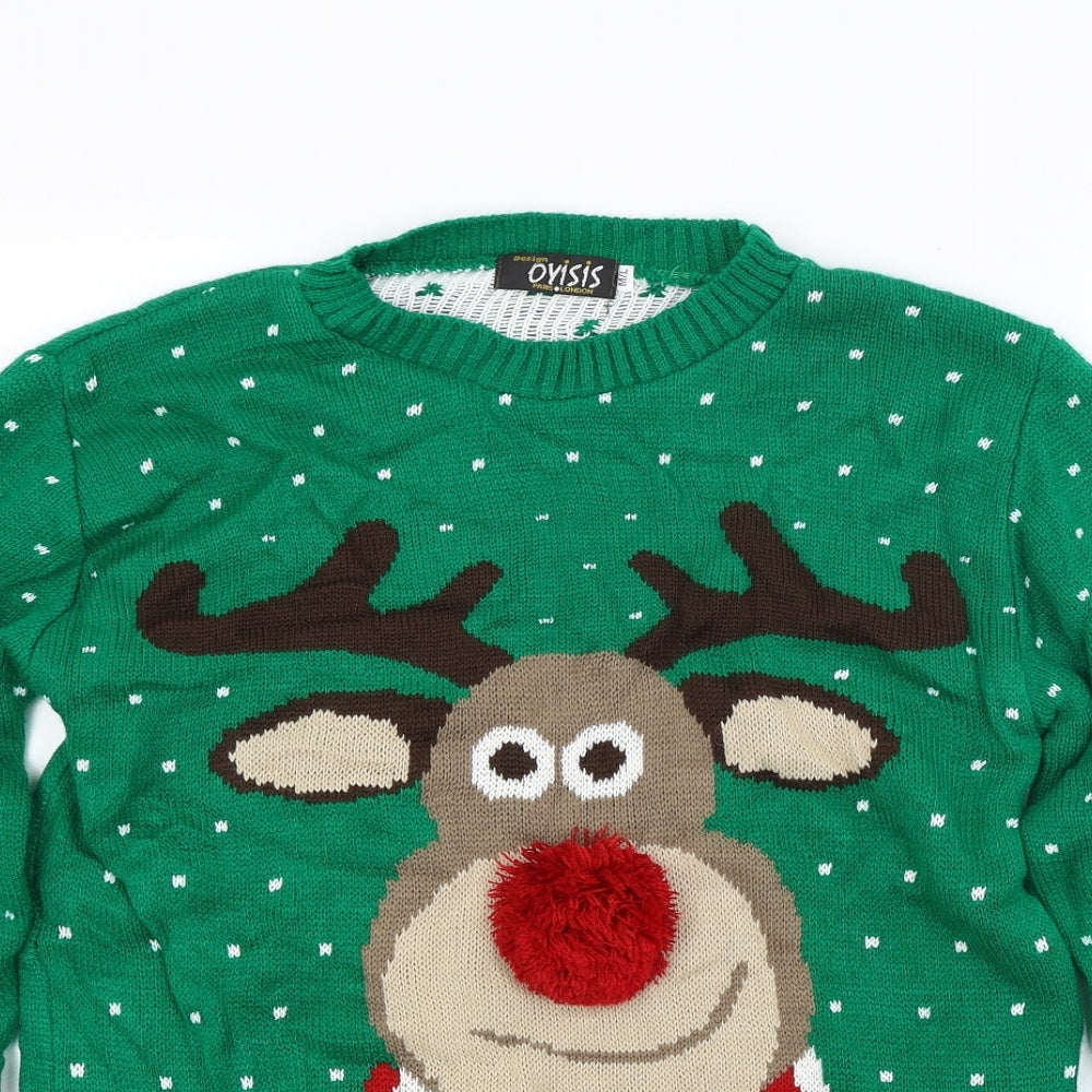 Oysis Mens Green  Knit Pullover Jumper Size M  - Christmas jumper