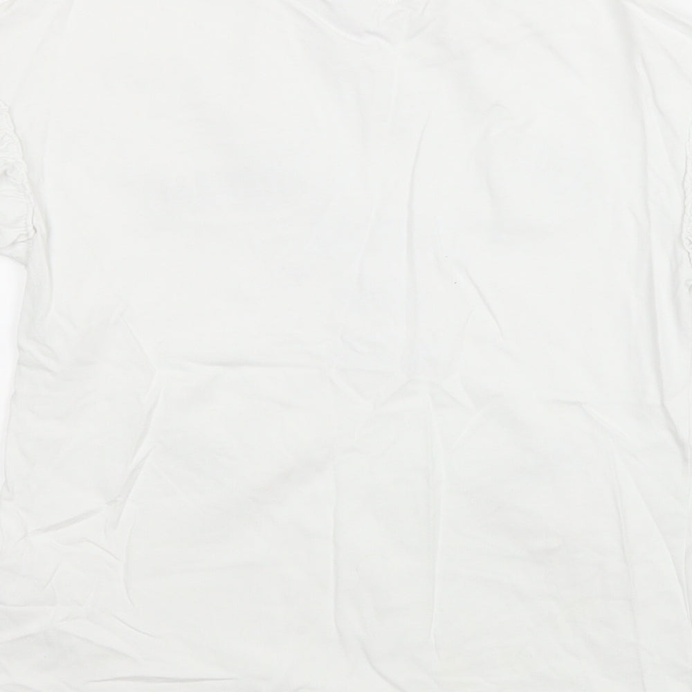George Girls White   Basic T-Shirt Size 8-9 Years