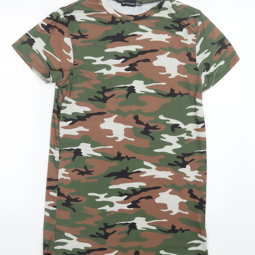 PRETTYLITTLETHING Womens Green Camouflage  Mini  Size 6