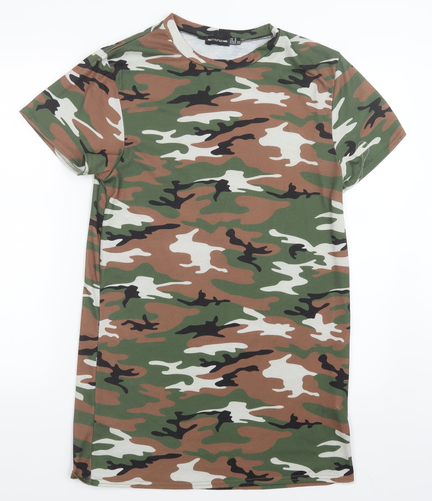 PRETTYLITTLETHING Womens Green Camouflage  Mini  Size 6