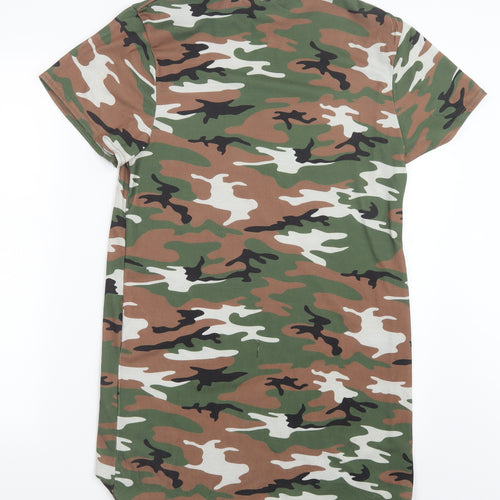 PRETTYLITTLETHING Womens Green Camouflage  Mini  Size 6