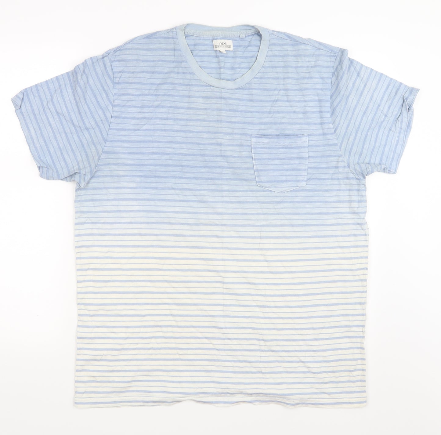 NEXT Mens Blue Striped   T-Shirt Size L