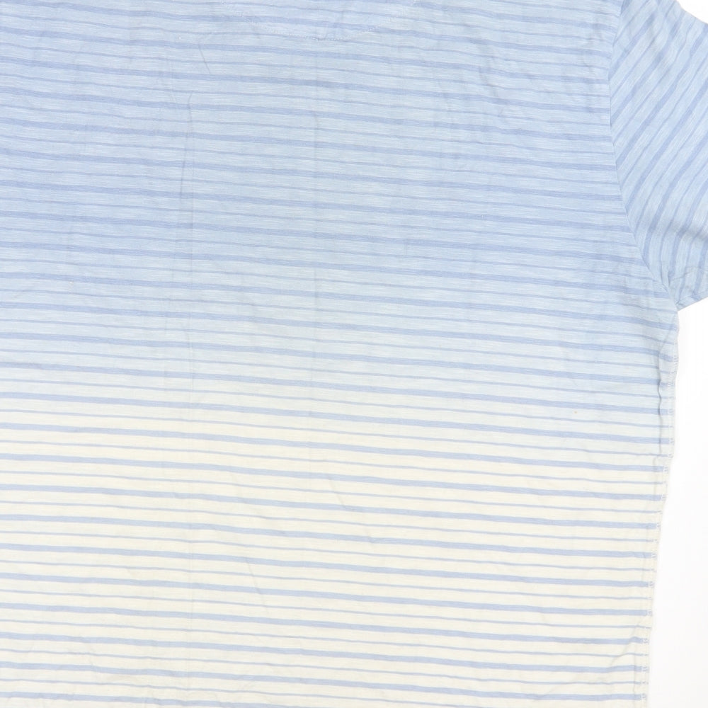NEXT Mens Blue Striped   T-Shirt Size L