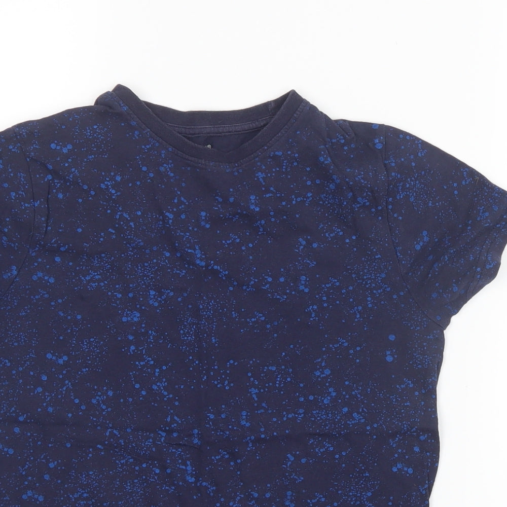 Primark Boys Blue Geometric  Basic T-Shirt Size 10-11 Years