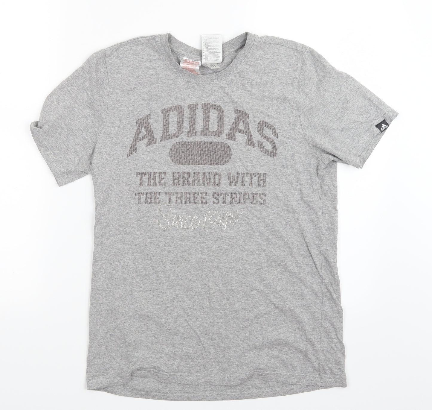 adidas Boys Grey   Basic T-Shirt Size 13-14 Years