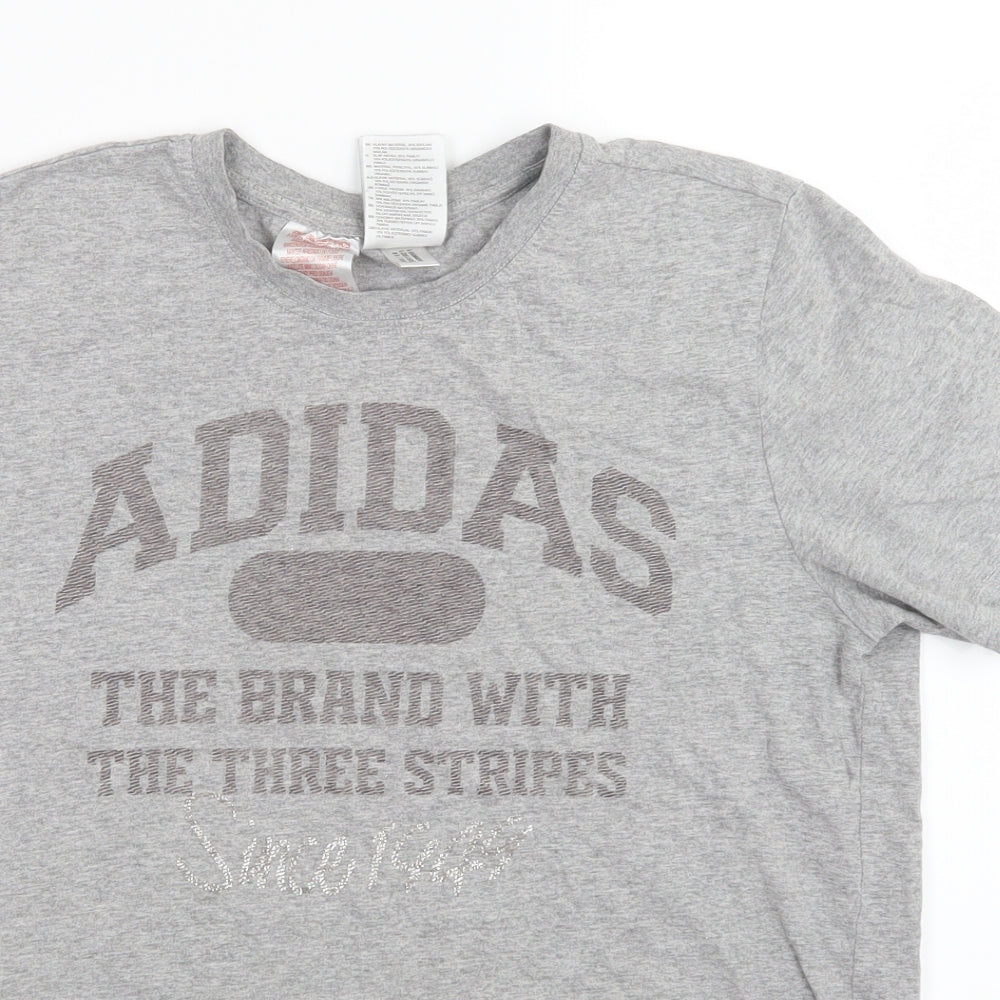 adidas Boys Grey   Basic T-Shirt Size 13-14 Years