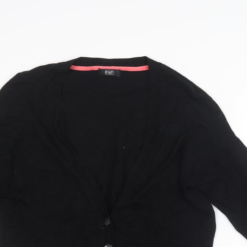 F&F Womens Black  Knit Cardigan Jumper Size 14