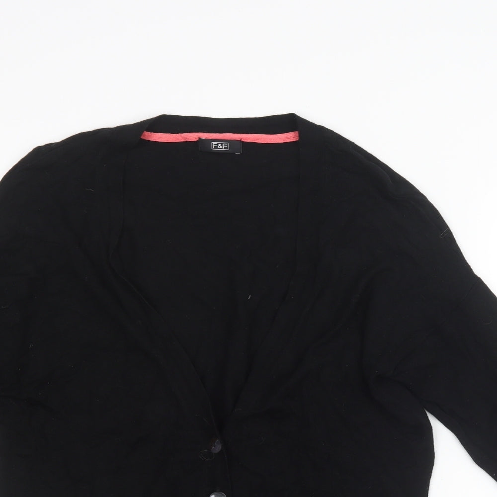 F&F Womens Black  Knit Cardigan Jumper Size 14