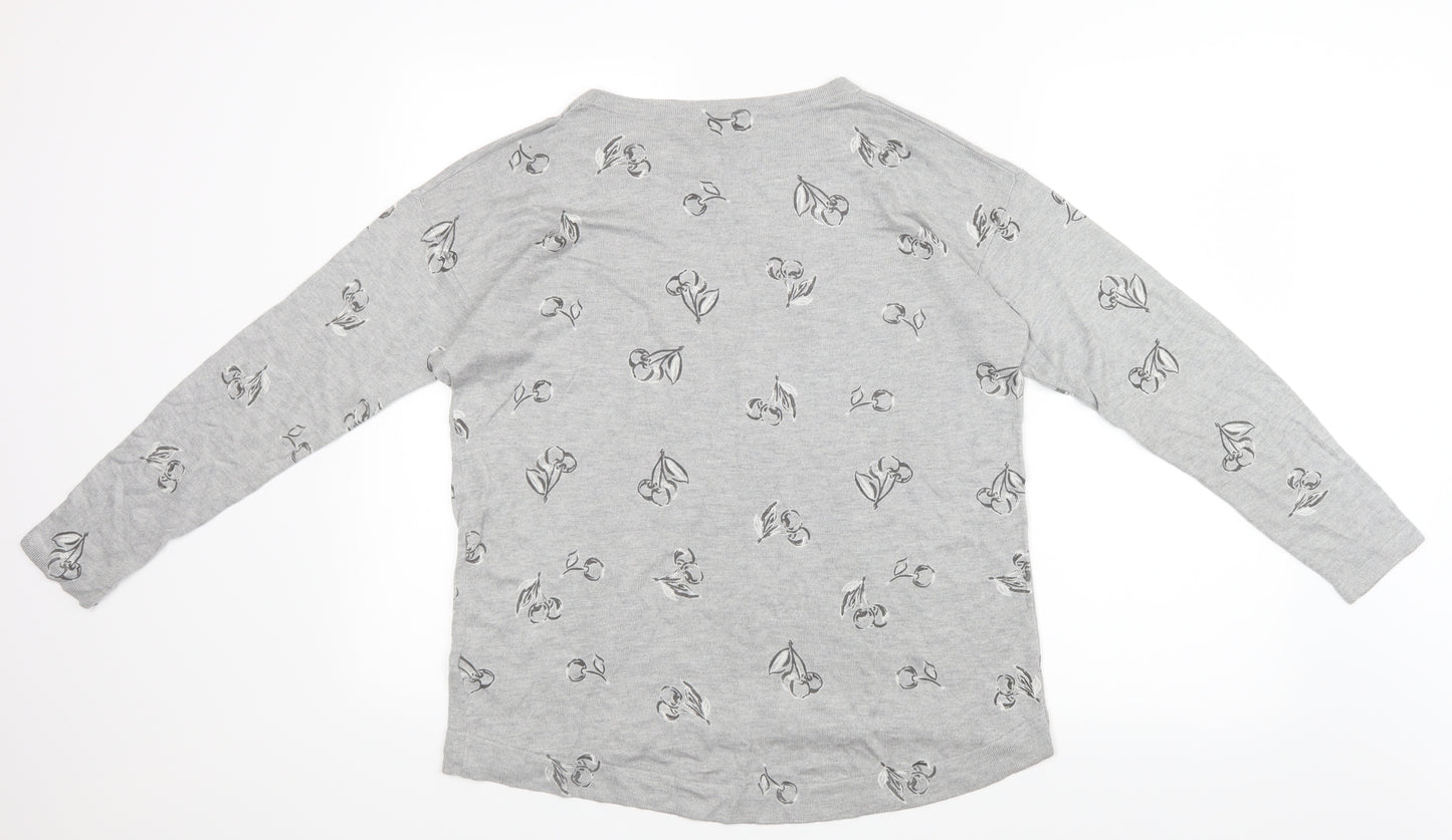 Monsoon Womens Grey Geometric  Basic T-Shirt Size M