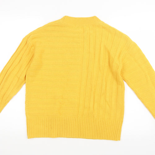TU Womens Yellow  Knit Pullover Jumper Size 10
