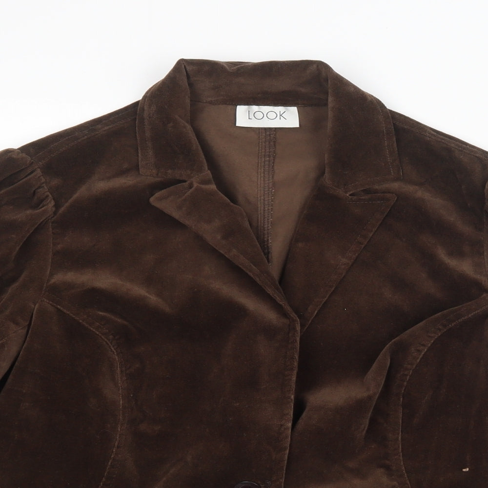 Look Womens Brown  Velvet Jacket  Size 18