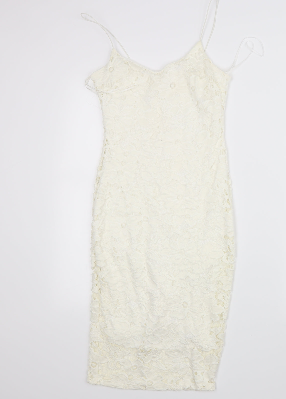 River Island Womens White  Lace Bodycon  Size 6