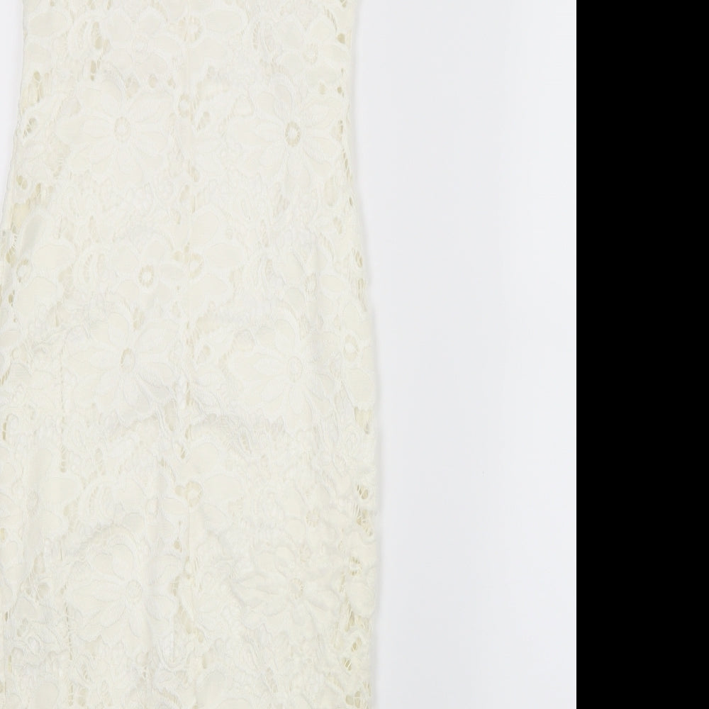 River Island Womens White  Lace Bodycon  Size 6