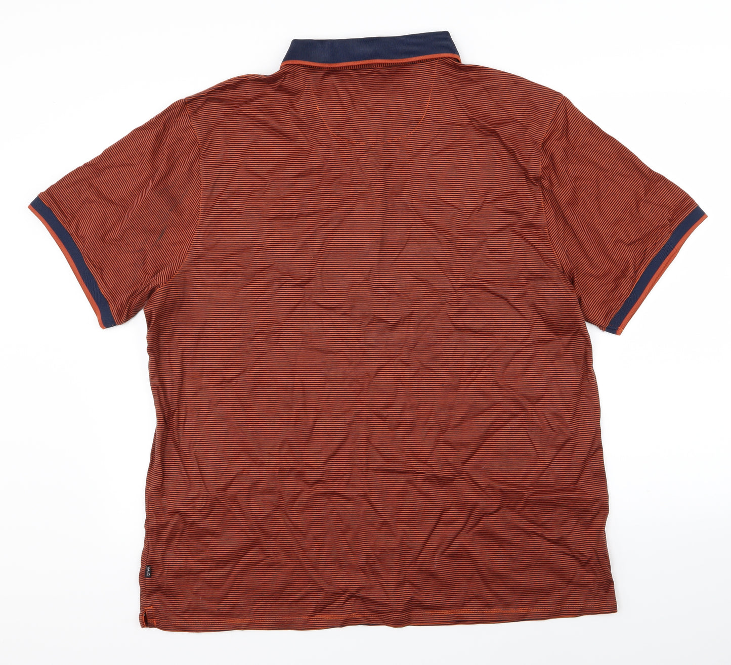 Jeff Banks Mens Orange Striped   Polo Size XL