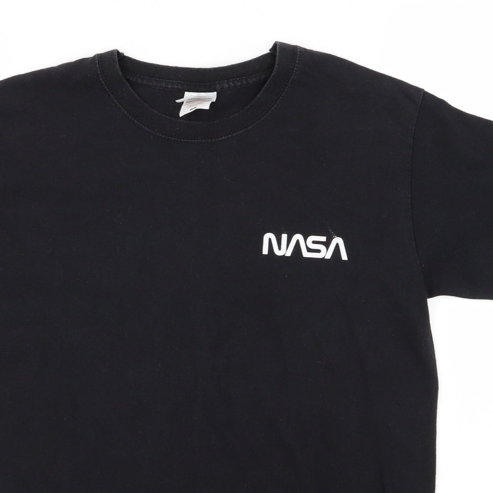 Fruit of the Loom Mens Black    T-Shirt Size S  - nasa