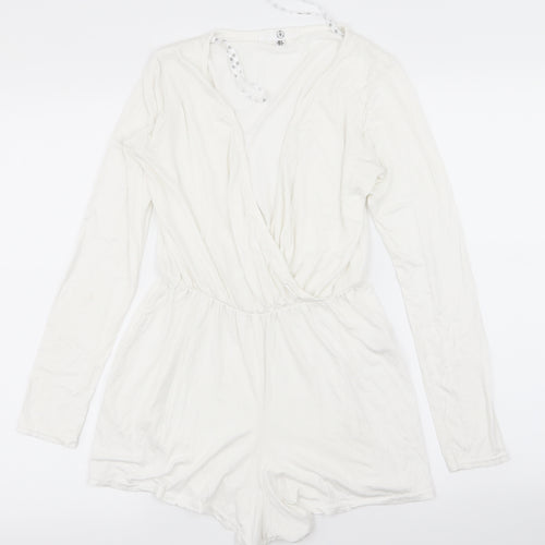 Missguided Womens White   Playsuit One-Piece Size 6