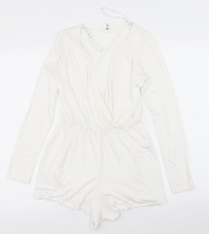 Missguided Womens White   Playsuit One-Piece Size 6