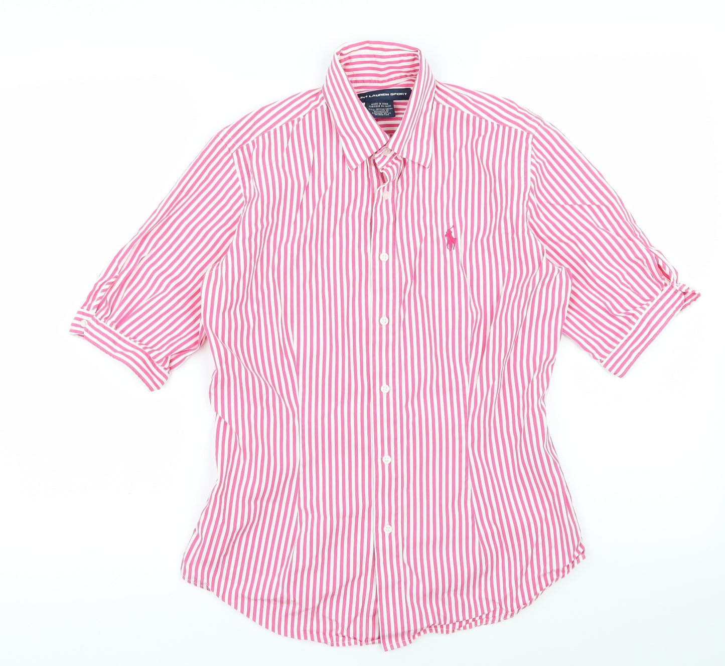 ralph auren sport Womens Pink Striped  Basic Button-Up Size 6