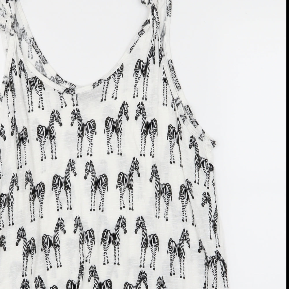 Asda George Womens White Animal Print  Camisole Tank Size 22