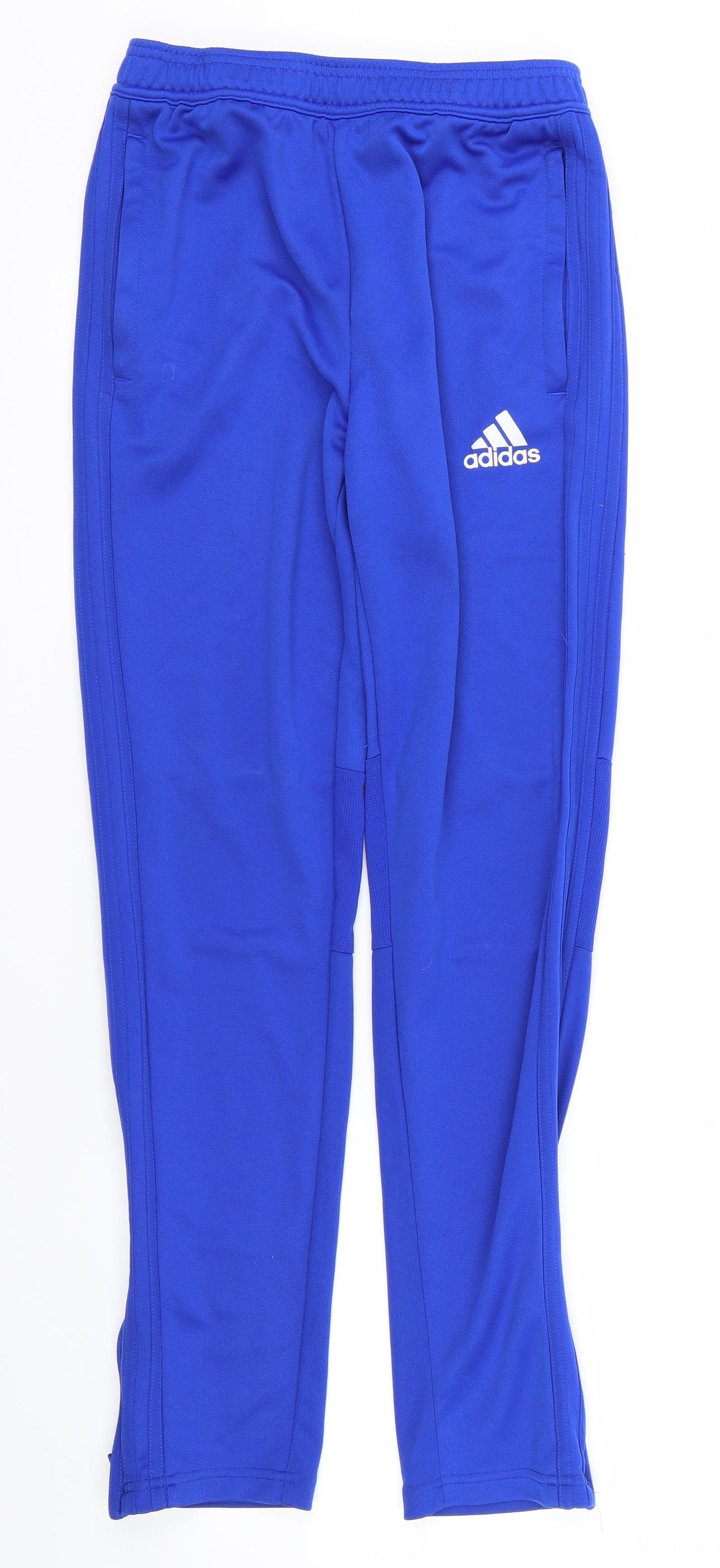 adidas Boys Blue Striped  Jogger Trousers Size 13-14 Years