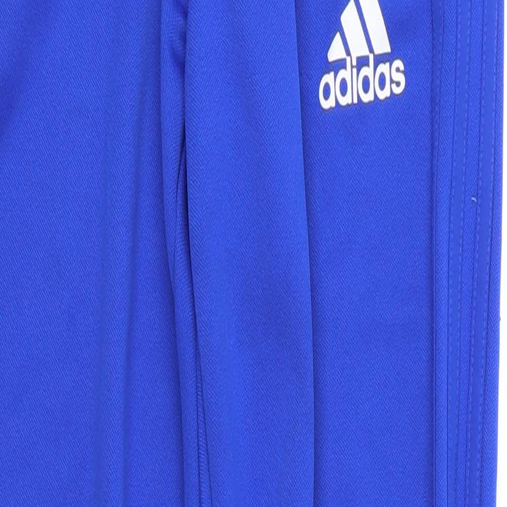 adidas Boys Blue Striped  Jogger Trousers Size 13-14 Years