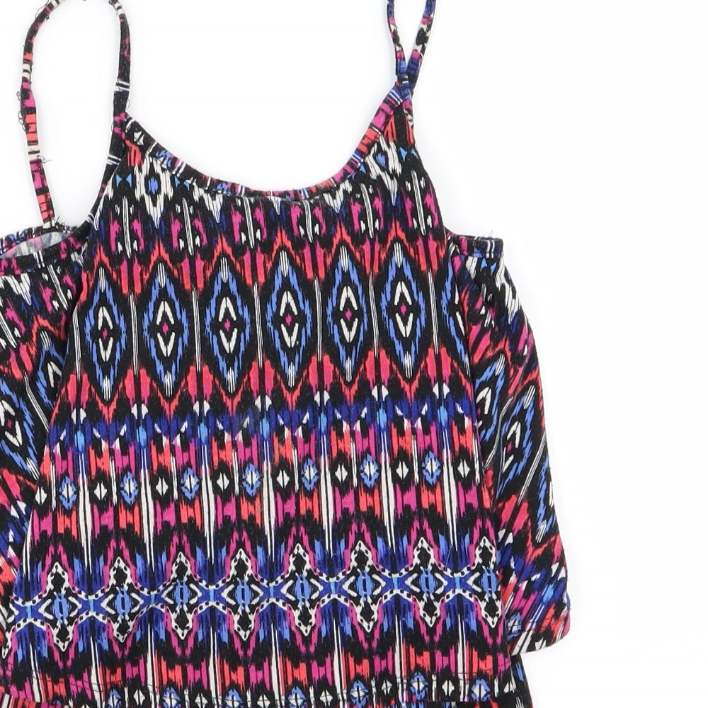 YD Girls Multicoloured Geometric  Playsuit One-Piece Size 7-8 Years