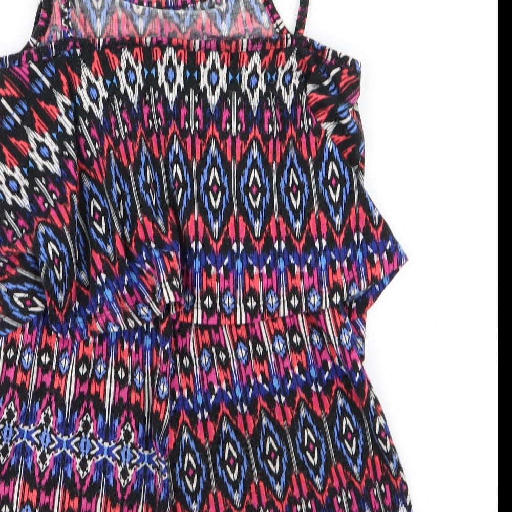 YD Girls Multicoloured Geometric  Playsuit One-Piece Size 7-8 Years