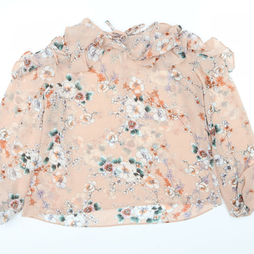 Peacocks Womens Pink Floral  Basic Blouse Size 14